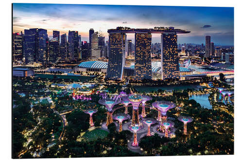 Aluminium print Singapore skyline