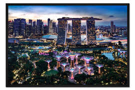 Gerahmter Kunstdruck Skyline von Singapur