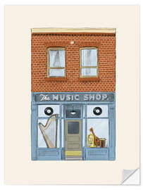 Selvklebende plakat The Music Shop