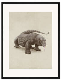 Gerahmter Kunstdruck Komodo-Waran