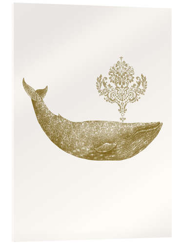 Acrylic print The Damask Whale - gold option