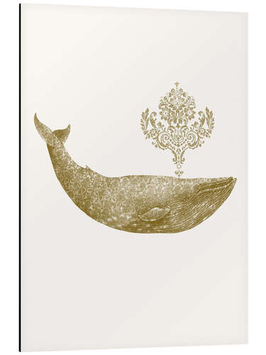 Alumiinitaulu The Damask Whale - gold option