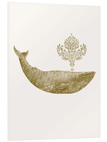 PVC print The Damask Whale - gold option