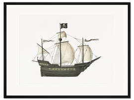 Gerahmter Kunstdruck Piratenschiff