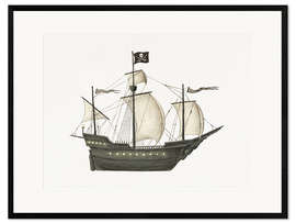 Plakat artystyczny premium w ramie Pirate ship