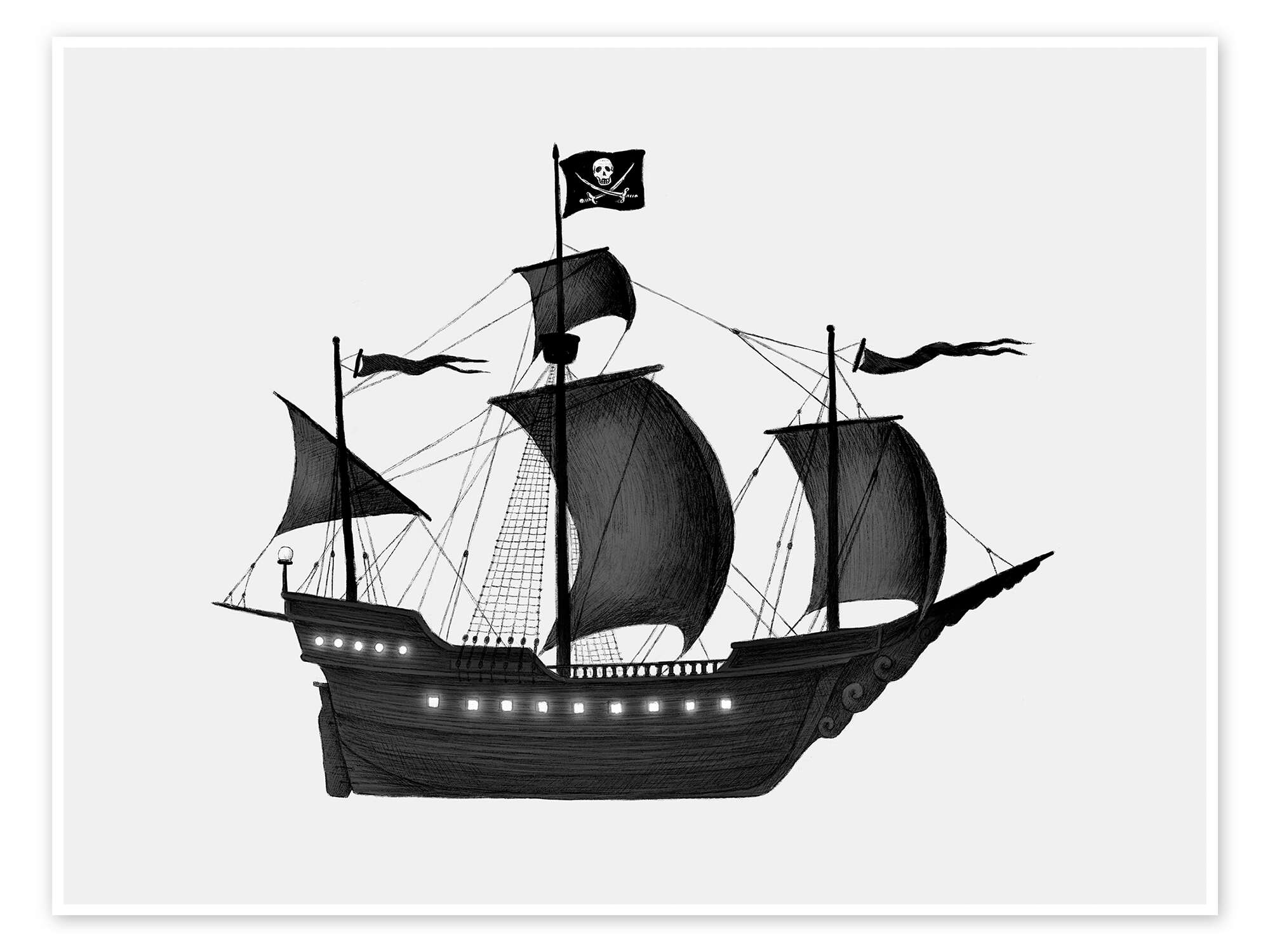 Pirate Ship print by Terry Fan