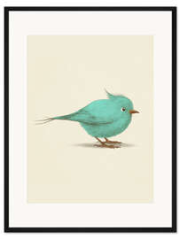 Gerahmter Kunstdruck Blauer Vogel