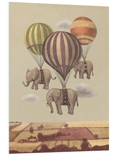 Foam board print Flying Elephants