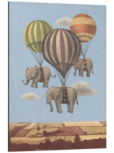 Aluminium print Flight of the Elephants