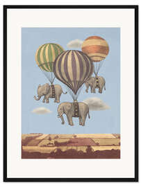 Gerahmter Kunstdruck Flug der Elefanten