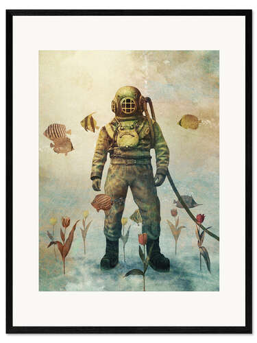 Ingelijste kunstdruk Deep Sea Garden