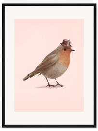 Gerahmter Kunstdruck Tapferer Robin