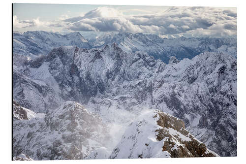 Alubild Zugspitze in weiß