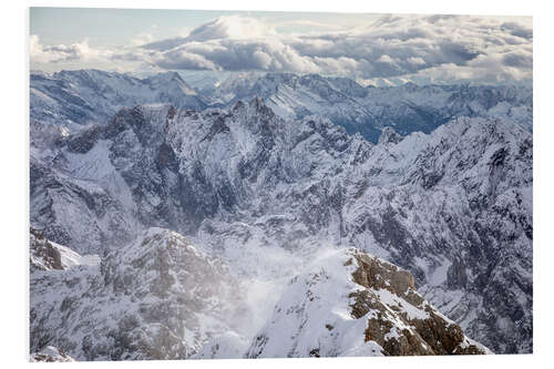 Foam board print Zugspitze in white