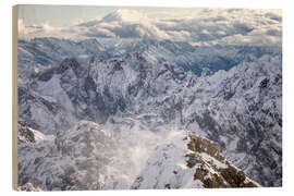 Trätavla Zugspitze in white