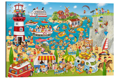 Tableau en aluminium Été, plage et camping