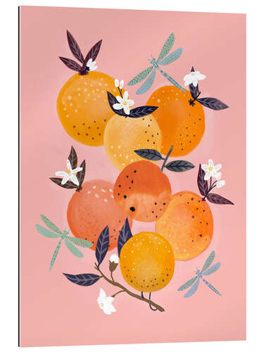 Gallery print 7 oranges and 3 dragonflies