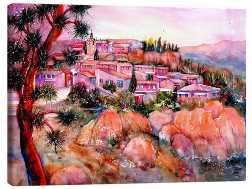 Canvas print Red Village in Roussillon, Provence