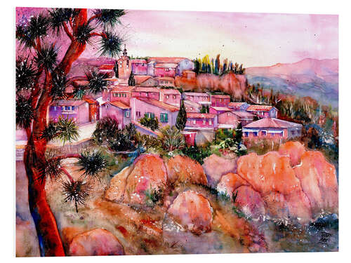 PVC print Red Village in Roussillon, Provence