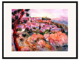 Impression artistique encadrée Red Village in Roussillon, Provence