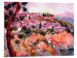 Cuadro de plexi-alu Red Village in Roussillon, Provence
