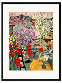 Gerahmter Kunstdruck Ocker Tisch