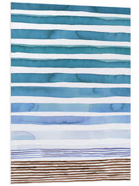 Foam board print Marine Watercolor Stripes