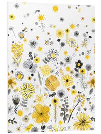 Foam board print Positive watercolor flowers