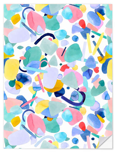 Självhäftande poster Colorful Abstract Geometric Shapes