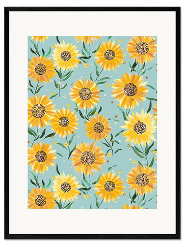 Framed art print Summer Countryside Sunflowers
