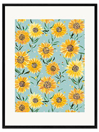 Framed art print Summer Countryside Sunflowers