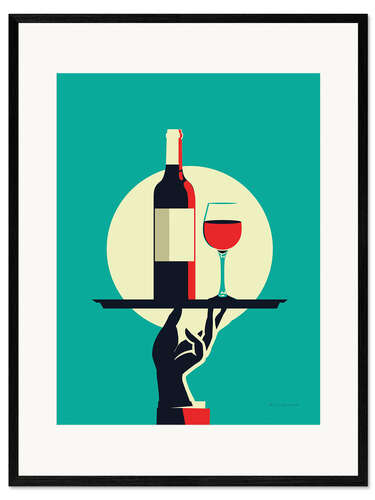 Ingelijste kunstdruk Red wine