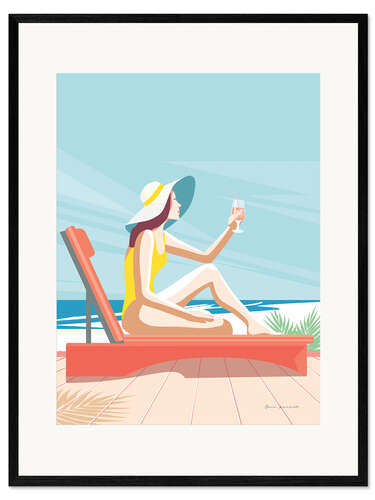 Impression artistique encadrée Bain de soleil de South Beach I