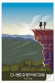 Wandsticker Berg besteigen