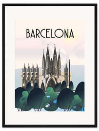 Gerahmter Kunstdruck Barcelona - Omar Escalante
