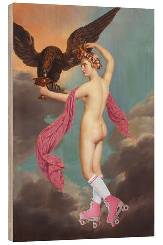 Hout print Goddess of rollerskates