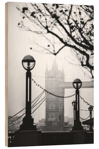 Wood print Tower Bridge London