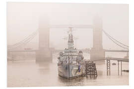 Foam board print Iconic London on Foggy Morning