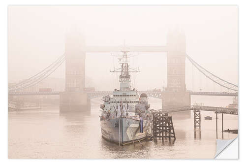 Muursticker Iconic London on Foggy Morning