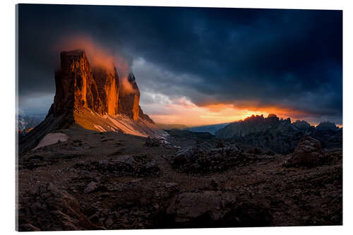 Acrylic print Sunset at the Three Peaks