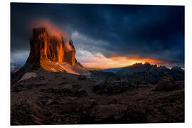 Foam board print Sunset at the Three Peaks