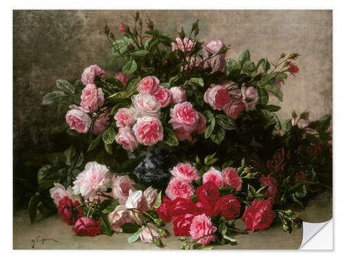 Wall sticker Still life with pink and red roses