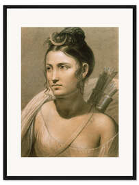 Gerahmter Kunstdruck Junge Frau als Diana