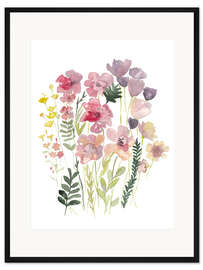 Gerahmter Kunstdruck Wildblumenstrauß
