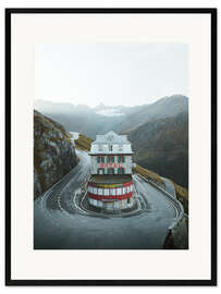 Framed art print Hotel Belvedere at the Swiss Furka Pass - Lukas Saalfrank