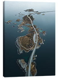 Canvas print Atlantic road from above