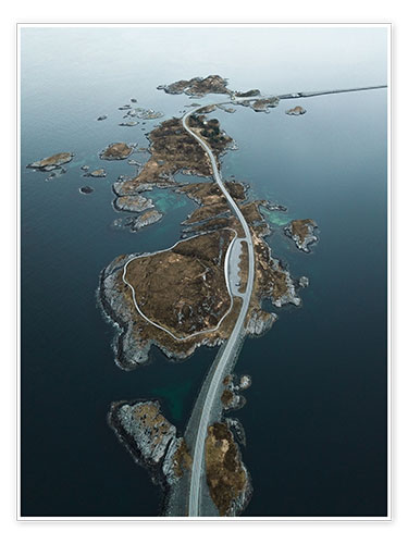 Poster Atlantic road from above