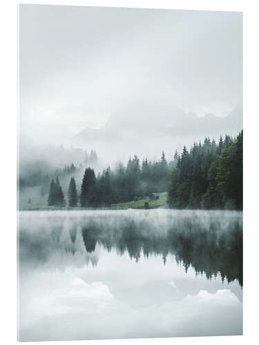 Acrylglasbild Spiegelung am Bergsee