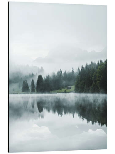 Aluminium print Reflection on the mountain lake