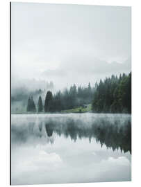 Aluminiumtavla Reflection on the mountain lake